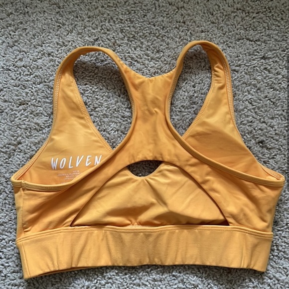 Wolven bra and crossover leggings workout set size medium orange mango - Picture 5 of 11